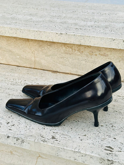 PRADA -  Décolleté in Vernice – Punta Squadrata e Tacco Medio | Taglia 37