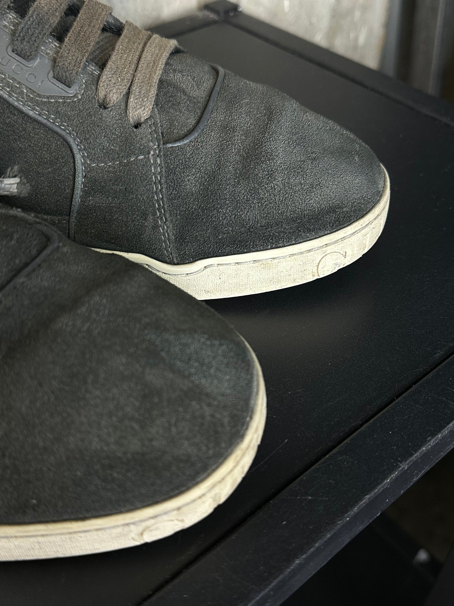 GUCCI - Sneakers High-Top in Pelle Scamosciata – Logo GG Laterale | Tg 42