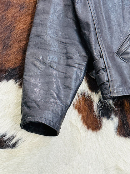 Giacca di Pelle Vintage Stile Biker - Anni ‘60/‘70