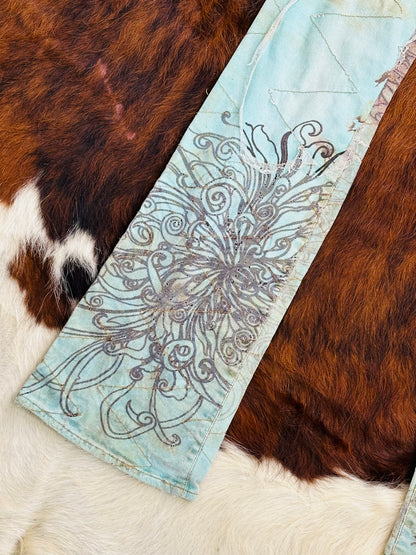 JUST CAVALLI - Pantaloni a zampa Edizione Artistica Floreale