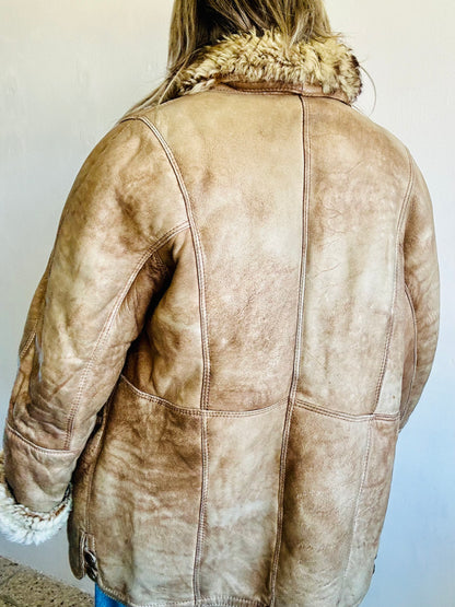 Montone original shearling beige marmorizzato