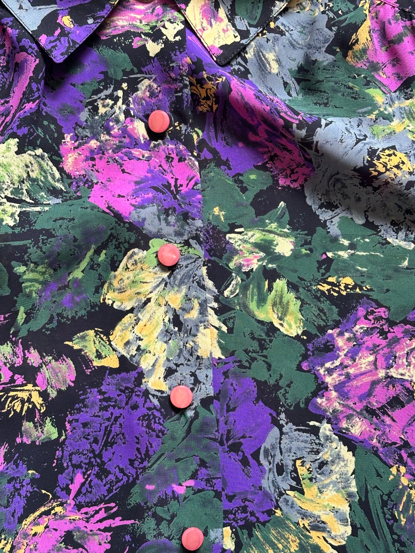Completo vintage floreale anni ’80/’90 – camicia cropped + gonna plissé