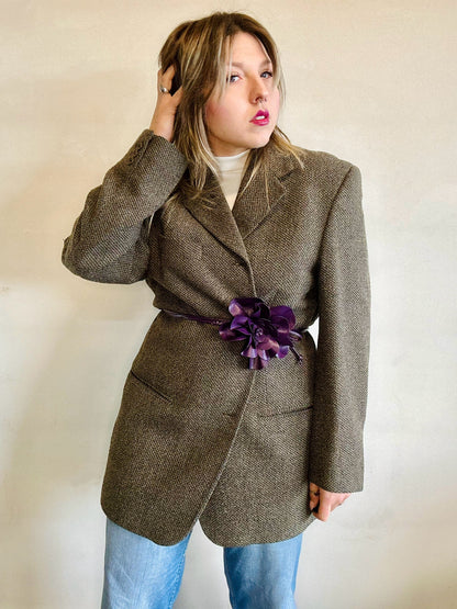 Blazer in pura lana vergine cachi