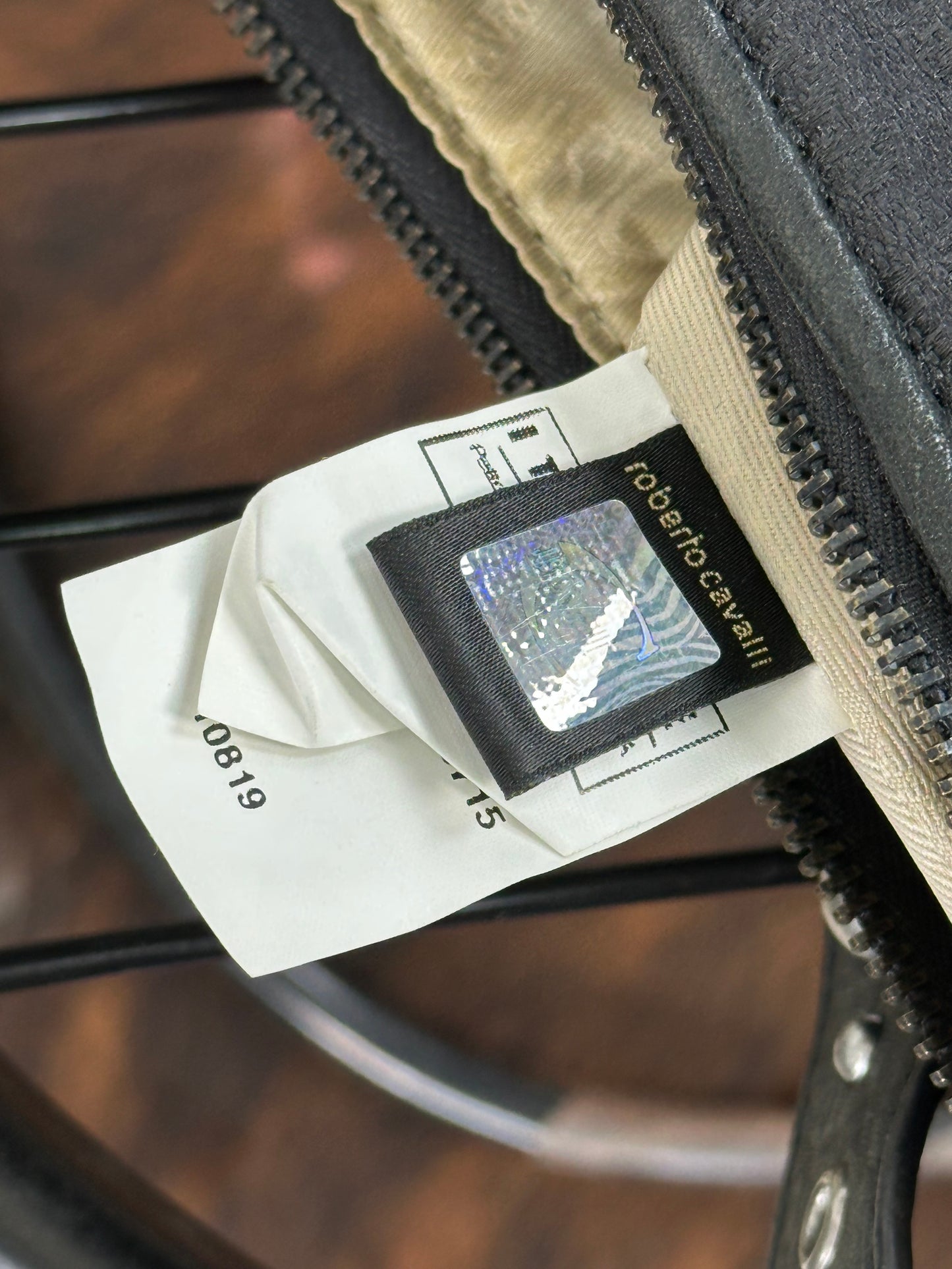 JUST CAVALLI - Borsa hobo a spalla nera borchiata Y2K