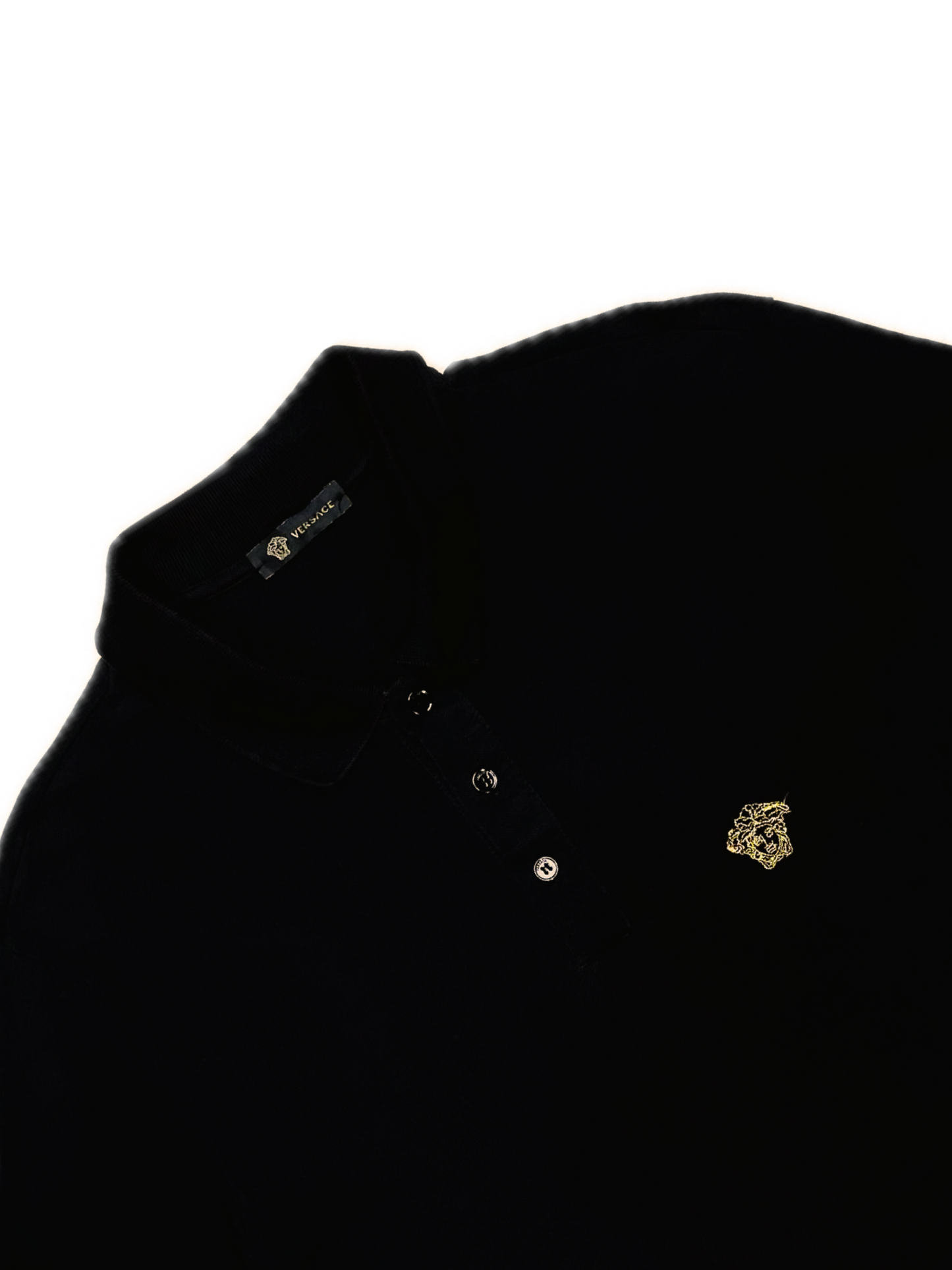 VERSACE – Polo color nero con Medusa Embroidery Edition | M