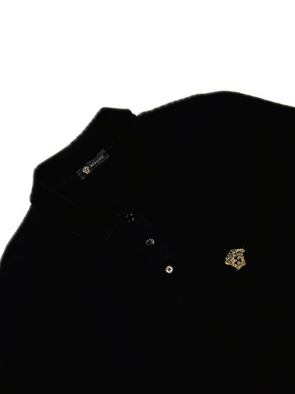VERSACE – Polo color nero con Medusa Embroidery Edition | M