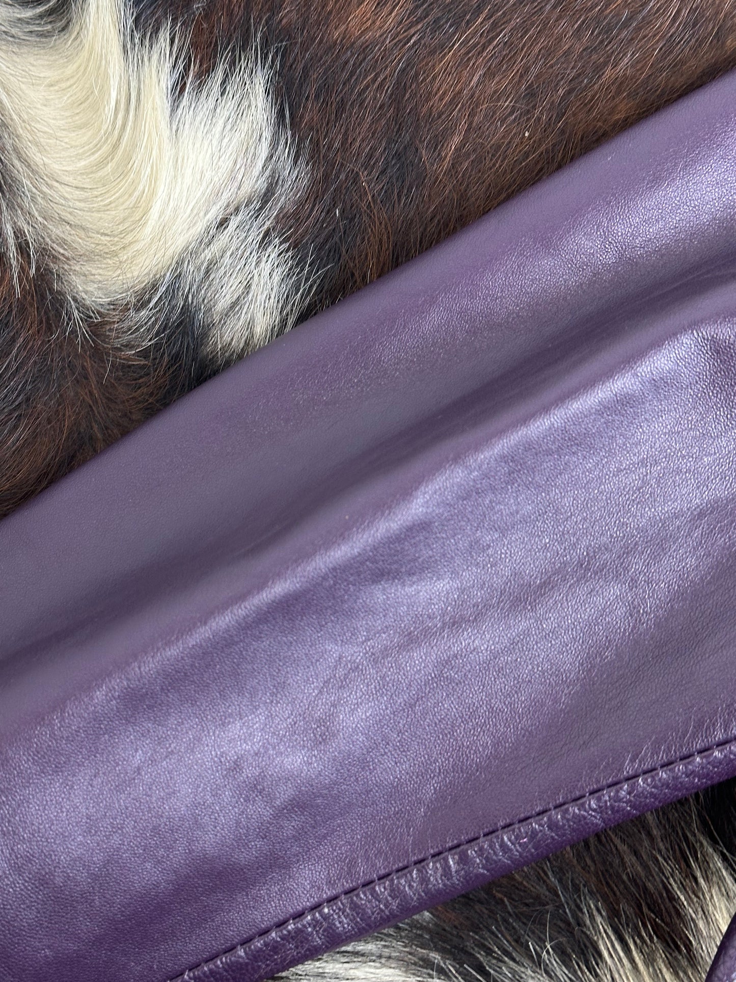 Giacca di pelle viola