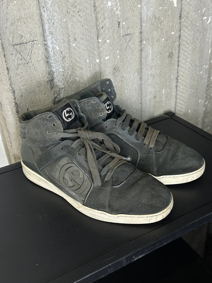 GUCCI - Sneakers High-Top in Pelle Scamosciata – Logo GG Laterale | Tg 42