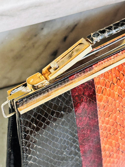 CLUTCH - 80s structured exotic leather bag