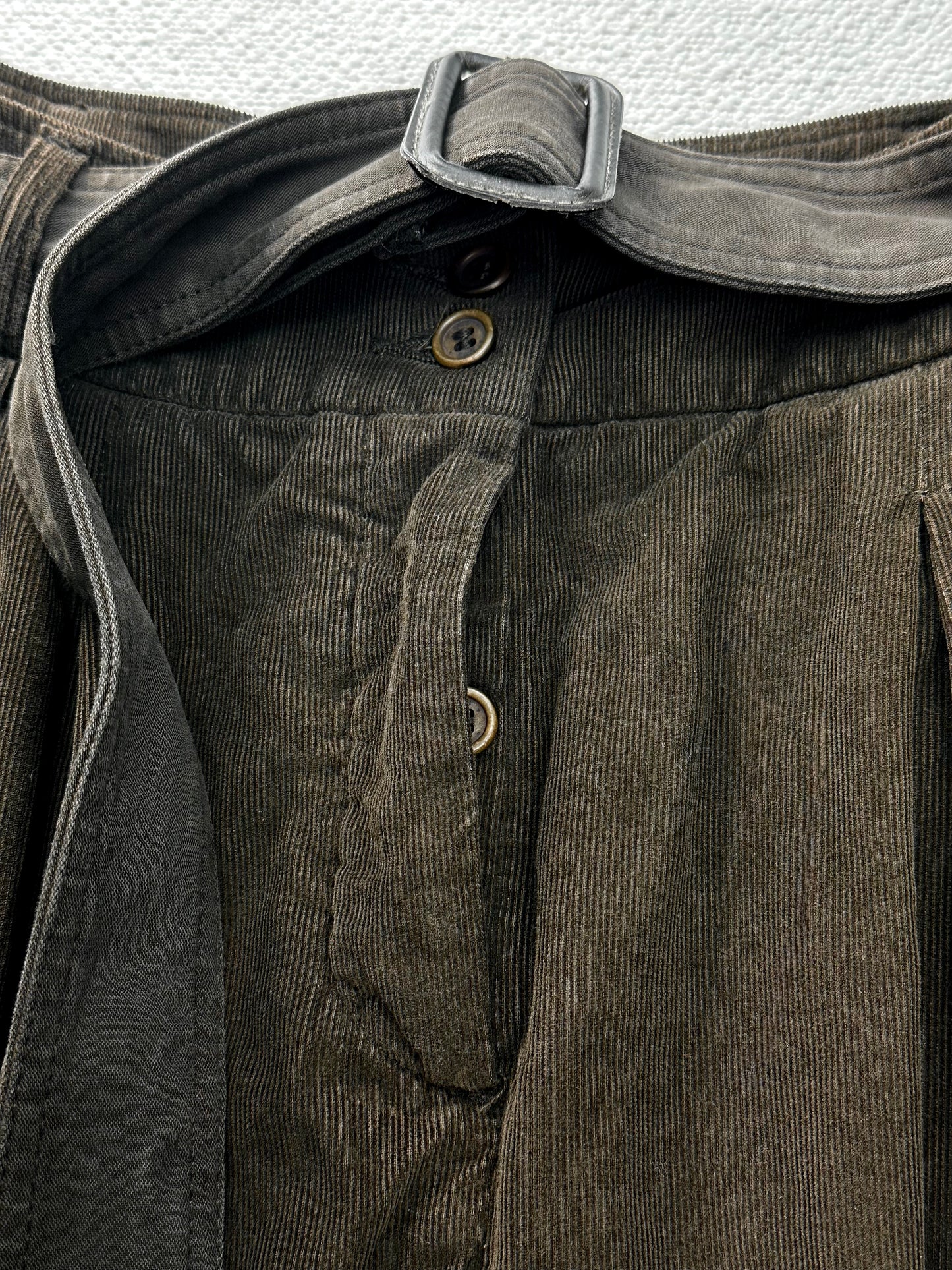 MCS Marlboro Classics - Gonna in Velluto a Coste Marrone con Cintura | Tg. 44 IT