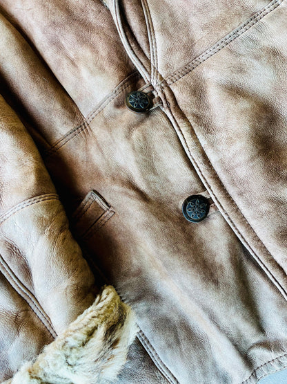 Montone original shearling beige marmorizzato
