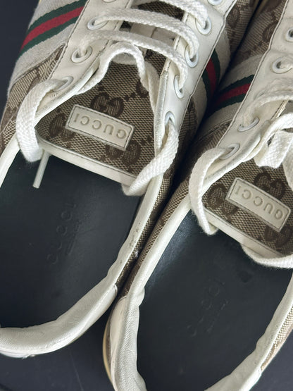 GUCCI - Sneakers GG Monogram Tela & Pelle – Vintage Originali con Box | Tg 38