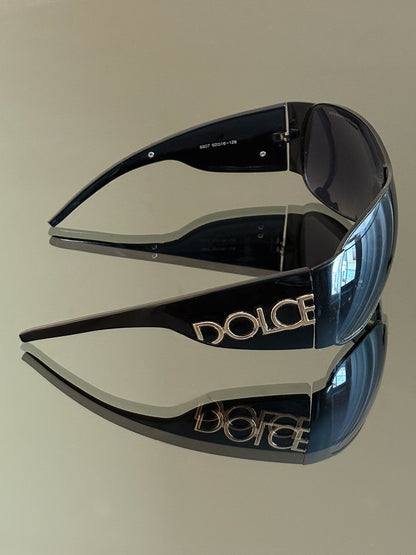 DOLCE & GABBANA - Occhiali da sole – Shield Y2K oversize con maxi logo