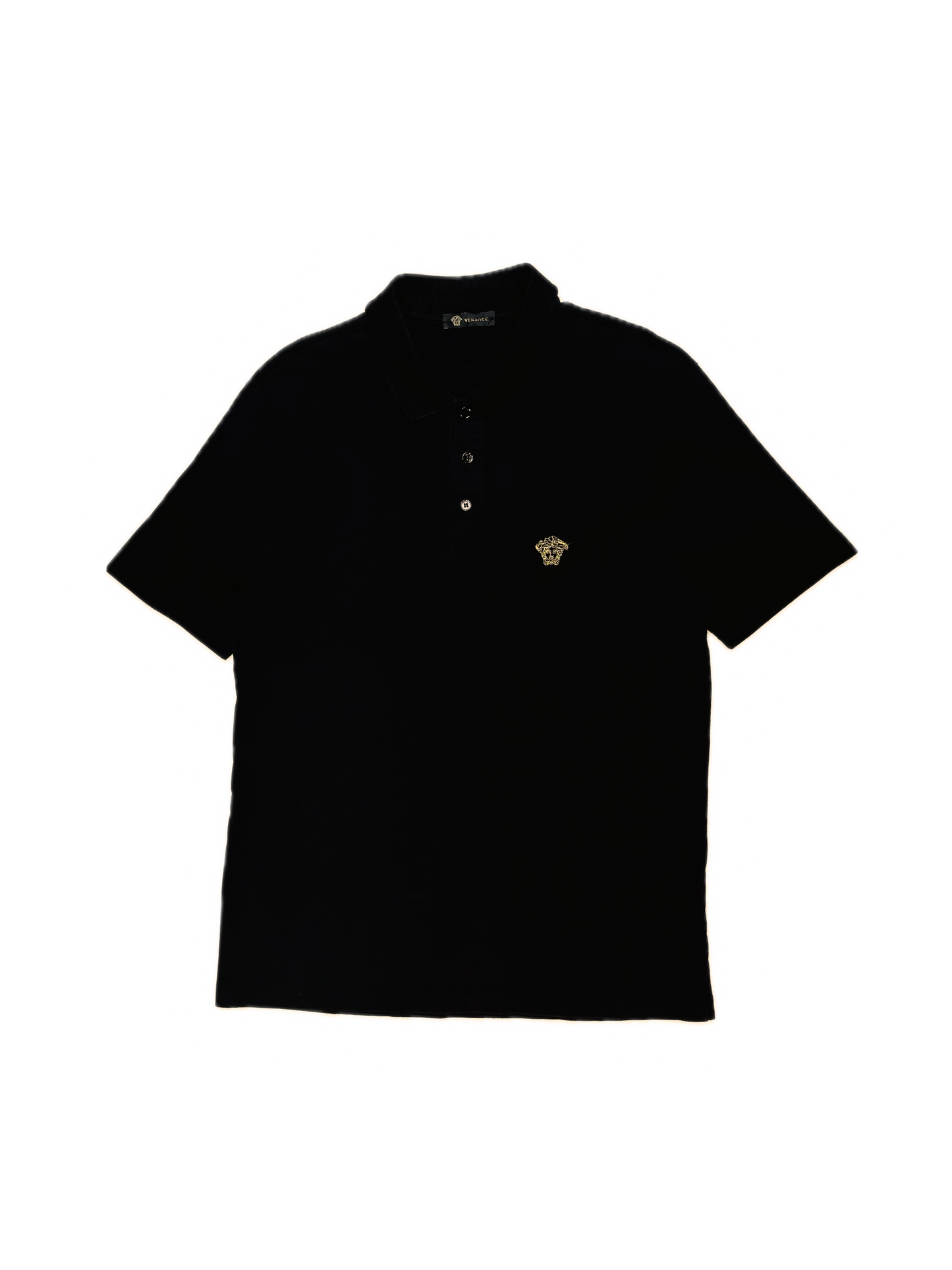 VERSACE – Polo color nero con Medusa Embroidery Edition | M