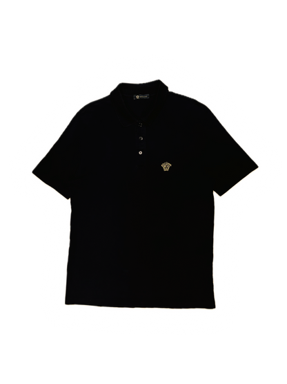 VERSACE – Polo color nero con Medusa Embroidery Edition | M