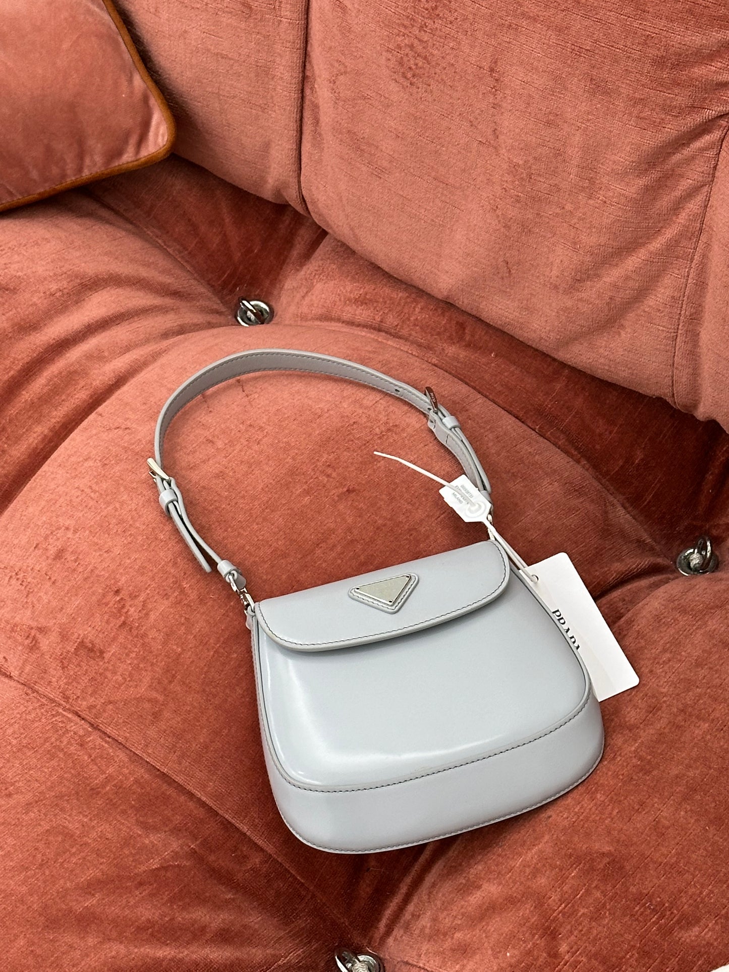 PRADA - Cleo in Pelle Spazzolata Grigio Ghiaccio| MEDIUM e SMALL