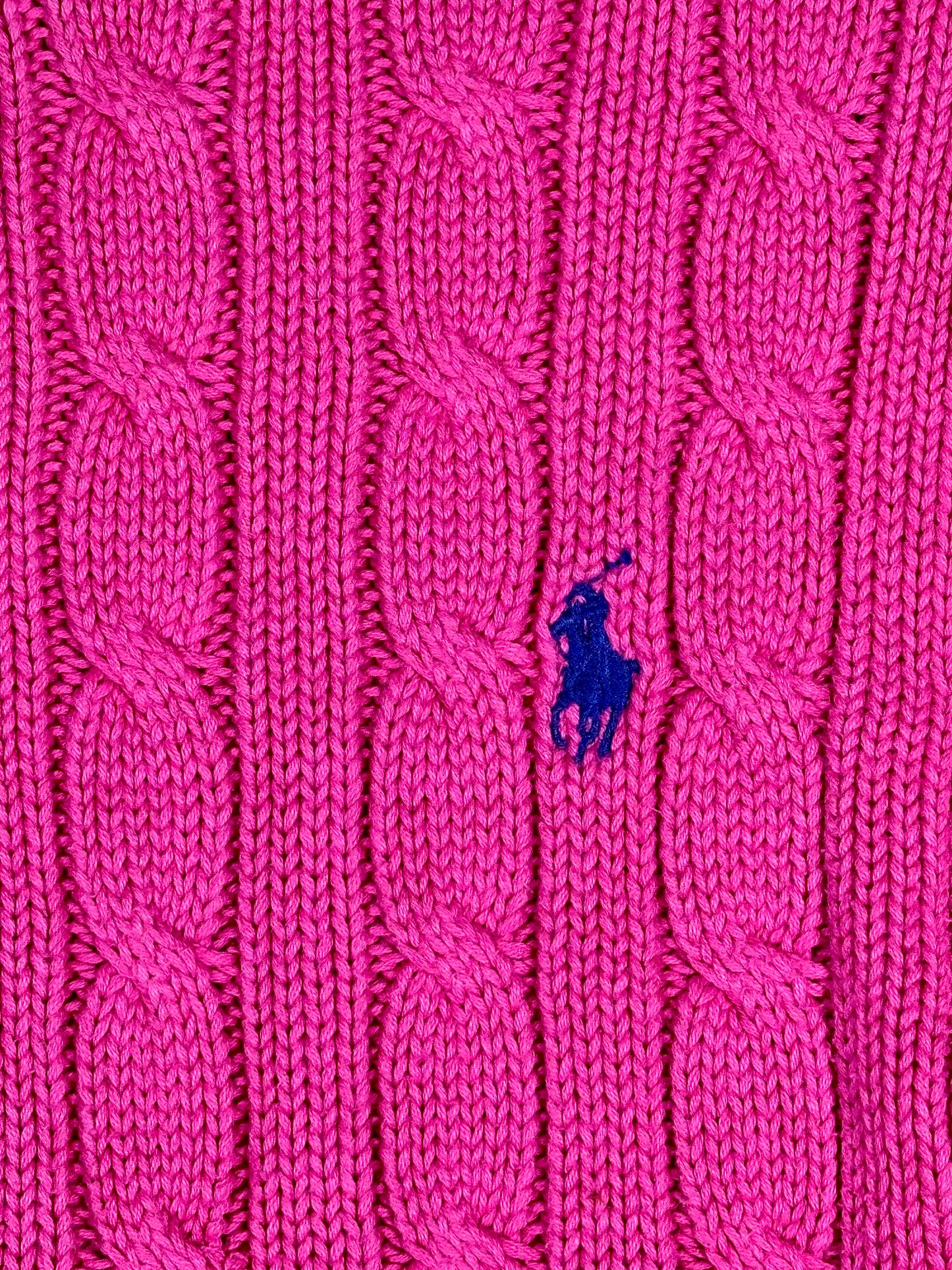 POLO RALPH LAUREN - Pullover pink flamingo con trecce