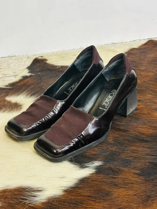Scarpe vintage REPORTAGE | Vernice e tessuto elasticizzato | Taglia 38