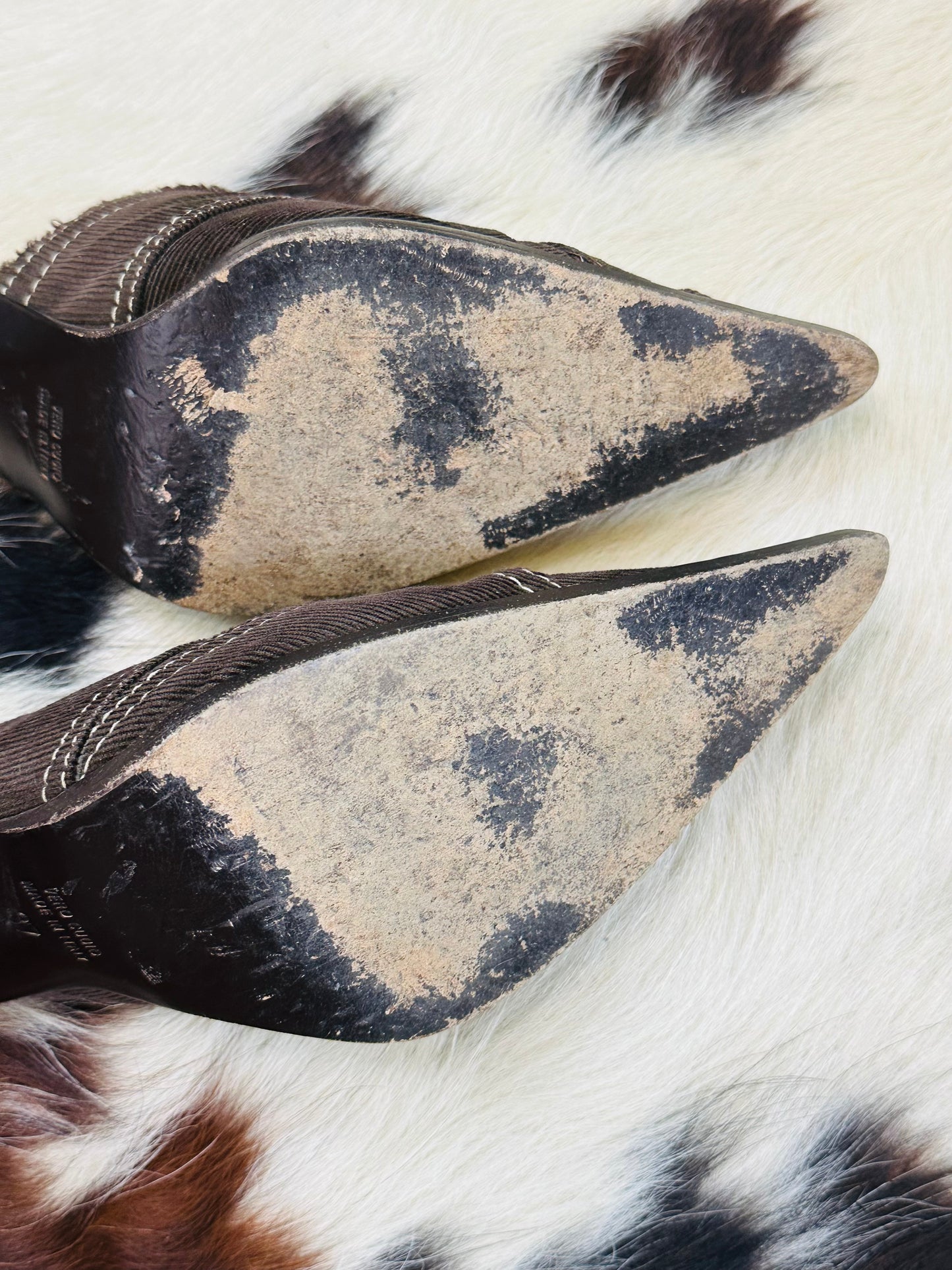 Mules vintage in velluto a coste marrone Very White – Made in Italy | Taglia 38