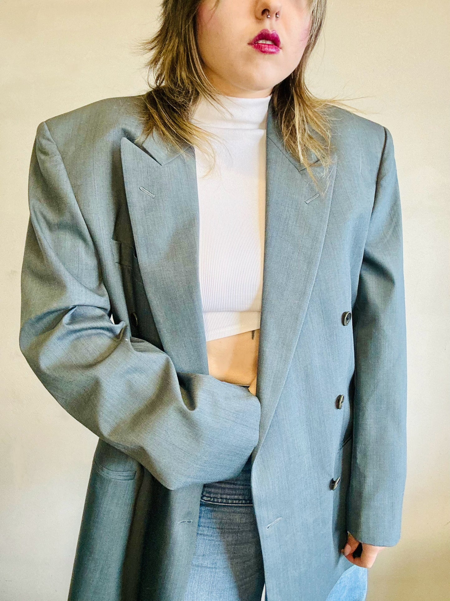 Blazer doppio petto in pura lana vergine