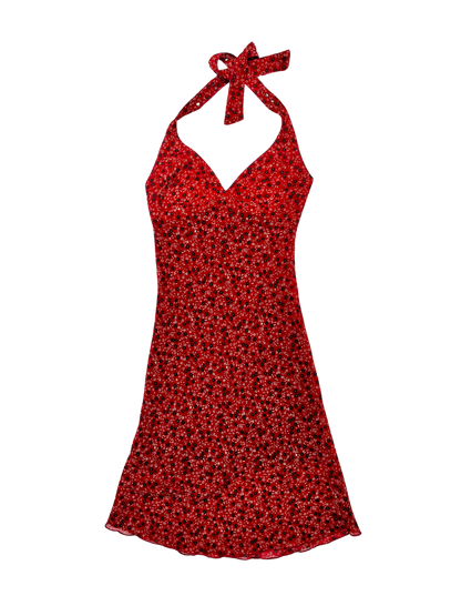 Y2k Long Dress , Vestito vintage a fiori con scollo all’americana