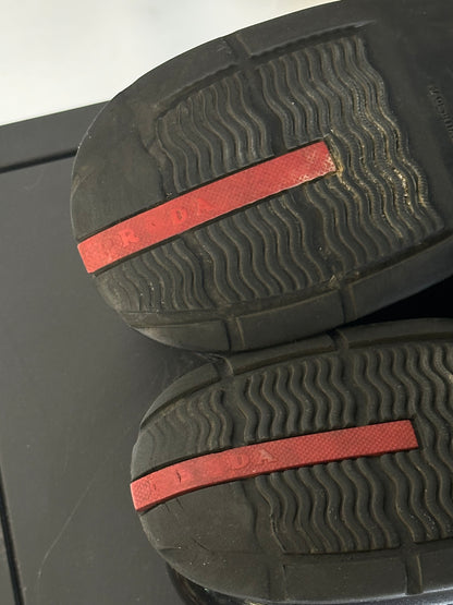 PRADA – Sneakers Sport Linea Rossa – Pelle Nera Vintage | Tg 44