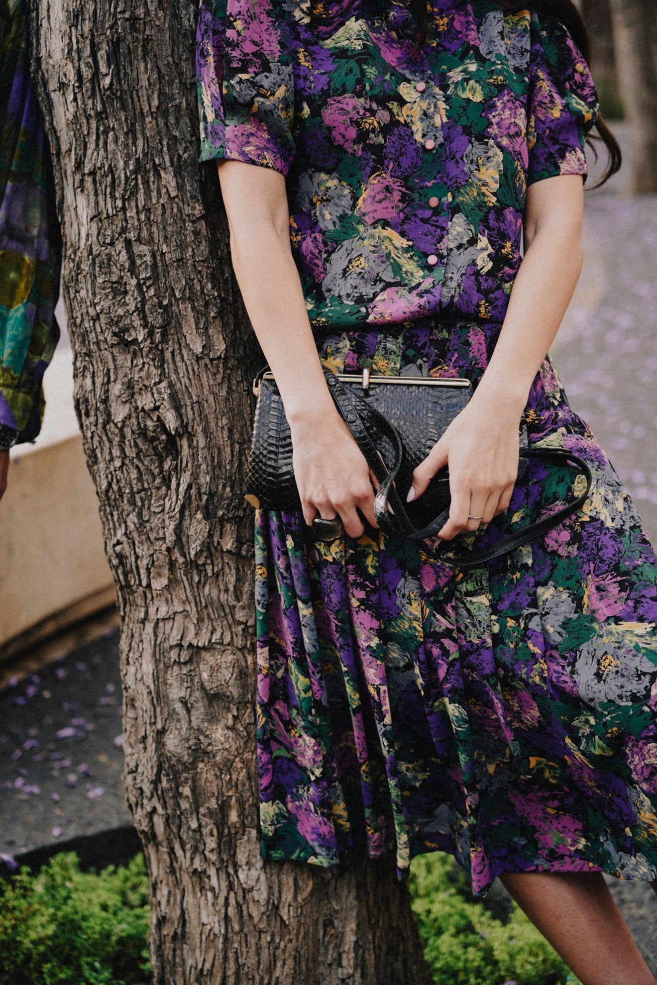 CLUTCH - 80s structured exotic leather bag