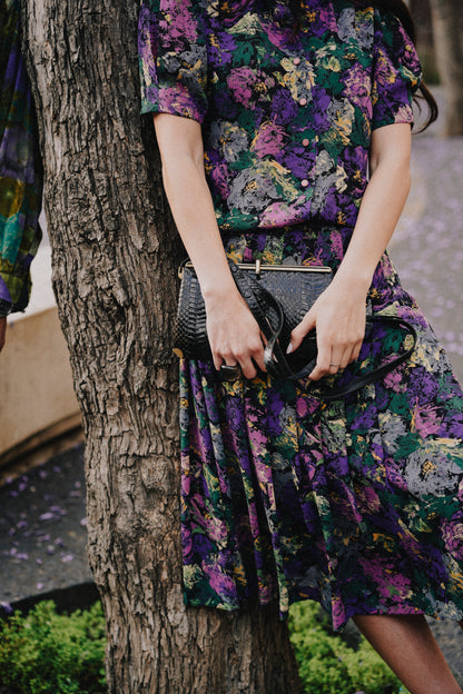 CLUTCH - 80s structured exotic leather bag