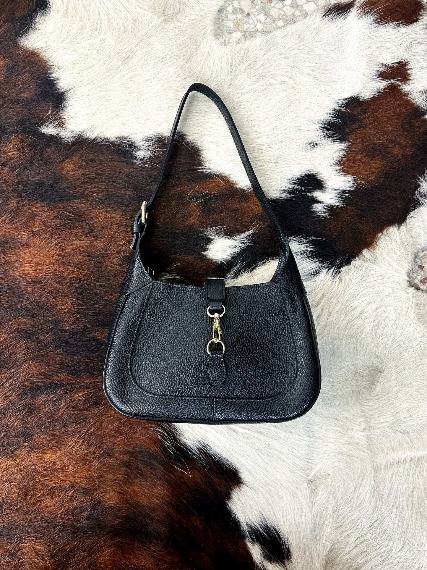 Borsa a Spalla in Pelle Nera Jackie ispired – Vintage Y2K