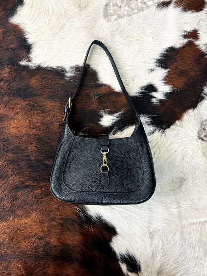 Borsa a Spalla in Pelle Nera Jackie ispired – Vintage Y2K
