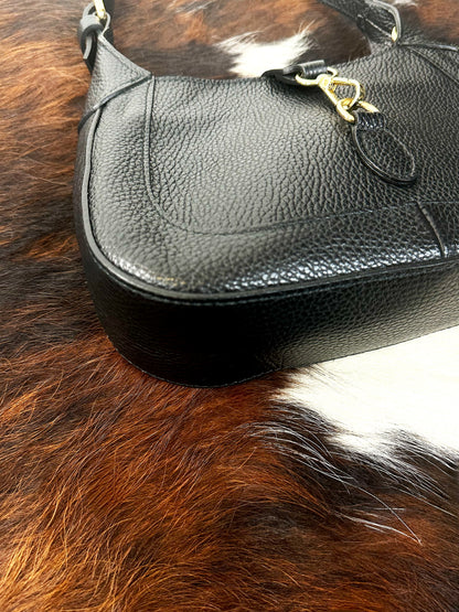 Borsa a Spalla in Pelle Nera Jackie ispired – Vintage Y2K