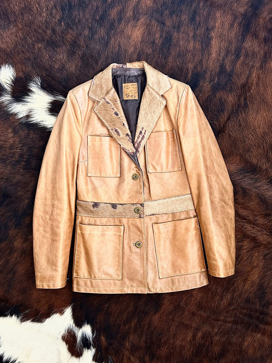 Giacca in pelle e cavallino