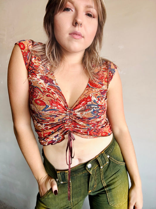 Top rosso in micro mesh