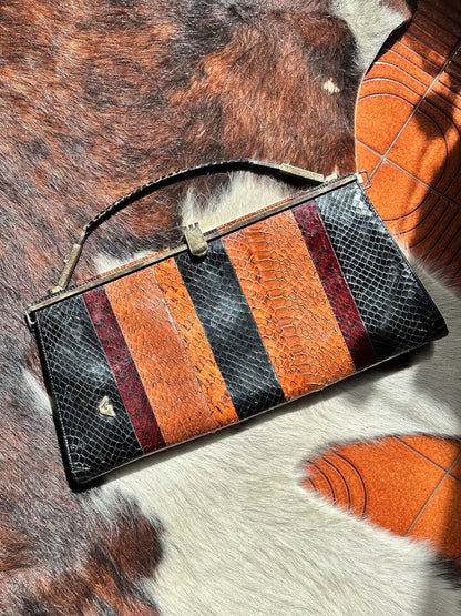 CLUTCH - 80s structured exotic leather bag