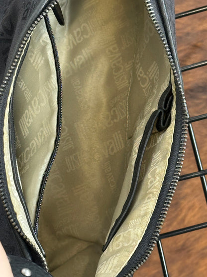 JUST CAVALLI - Borsa hobo a spalla nera borchiata Y2K