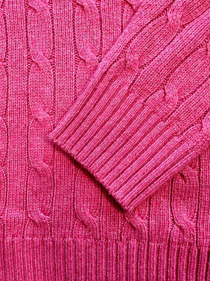 POLO RALPH LAUREN - Pullover rosa fragola 🍓 con trecce