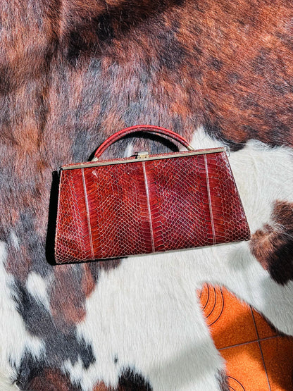 CLUTCH - 80s structured exotic leather bag