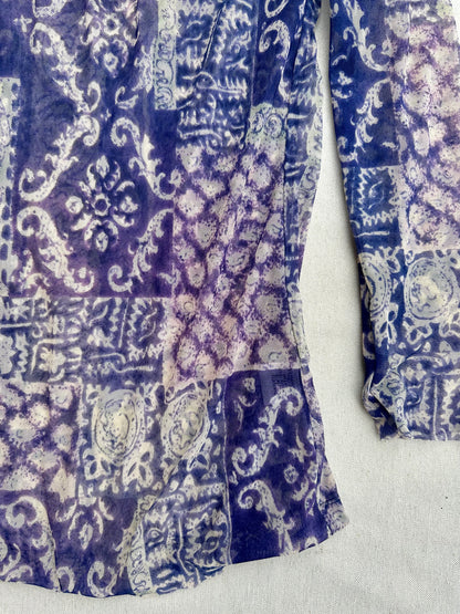 Top in Micromesh Patchwork Viola – Anni 2000 Revival