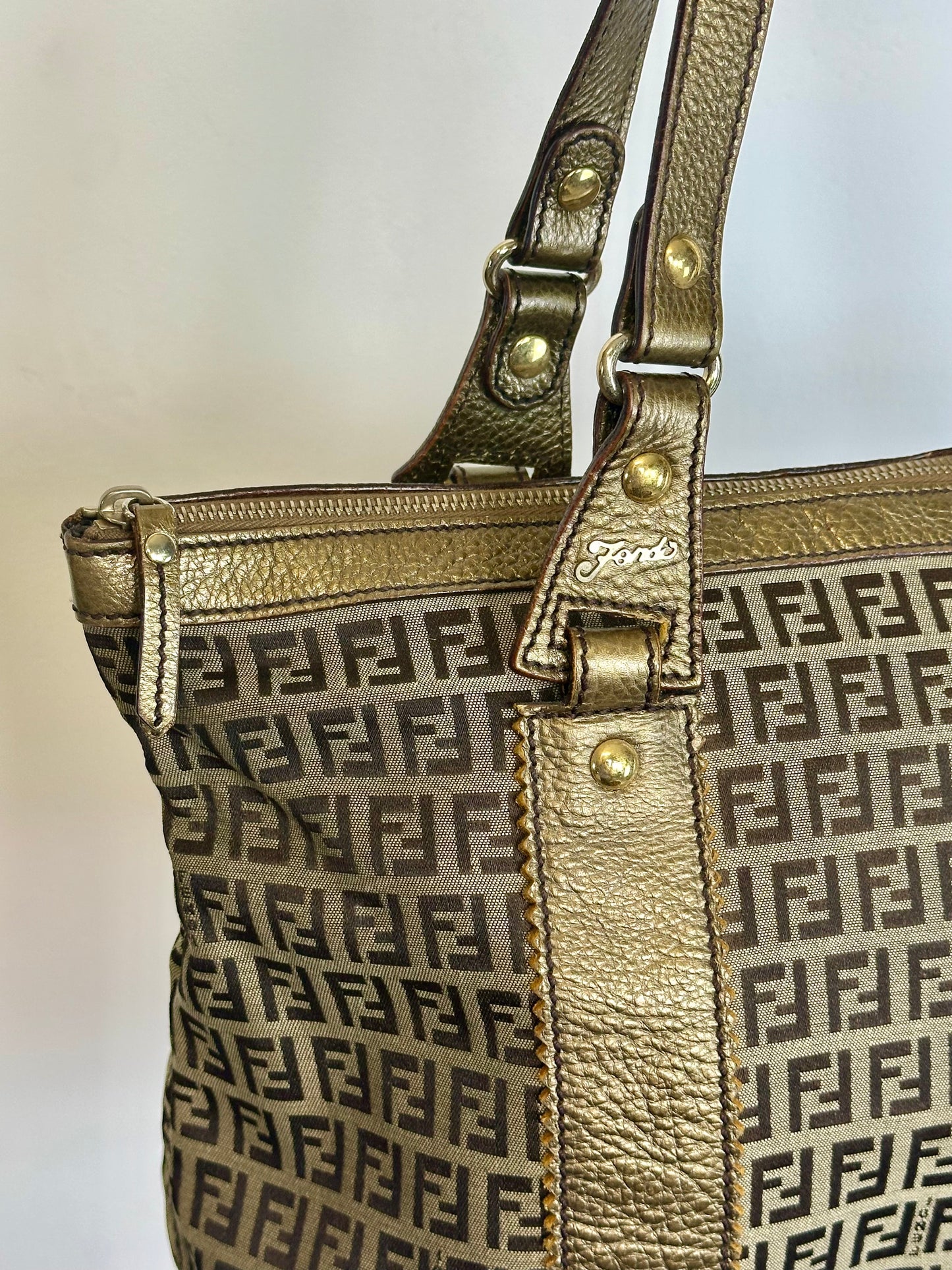 FENDI - Shopper Zucca Canvas & Leather