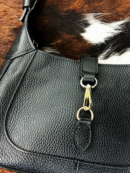 Borsa a Spalla in Pelle Nera Jackie ispired – Vintage Y2K