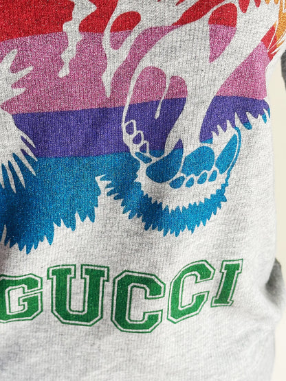 GUCCI - Felpa con stampa Tiger Rainbow - Alessandro Michele era