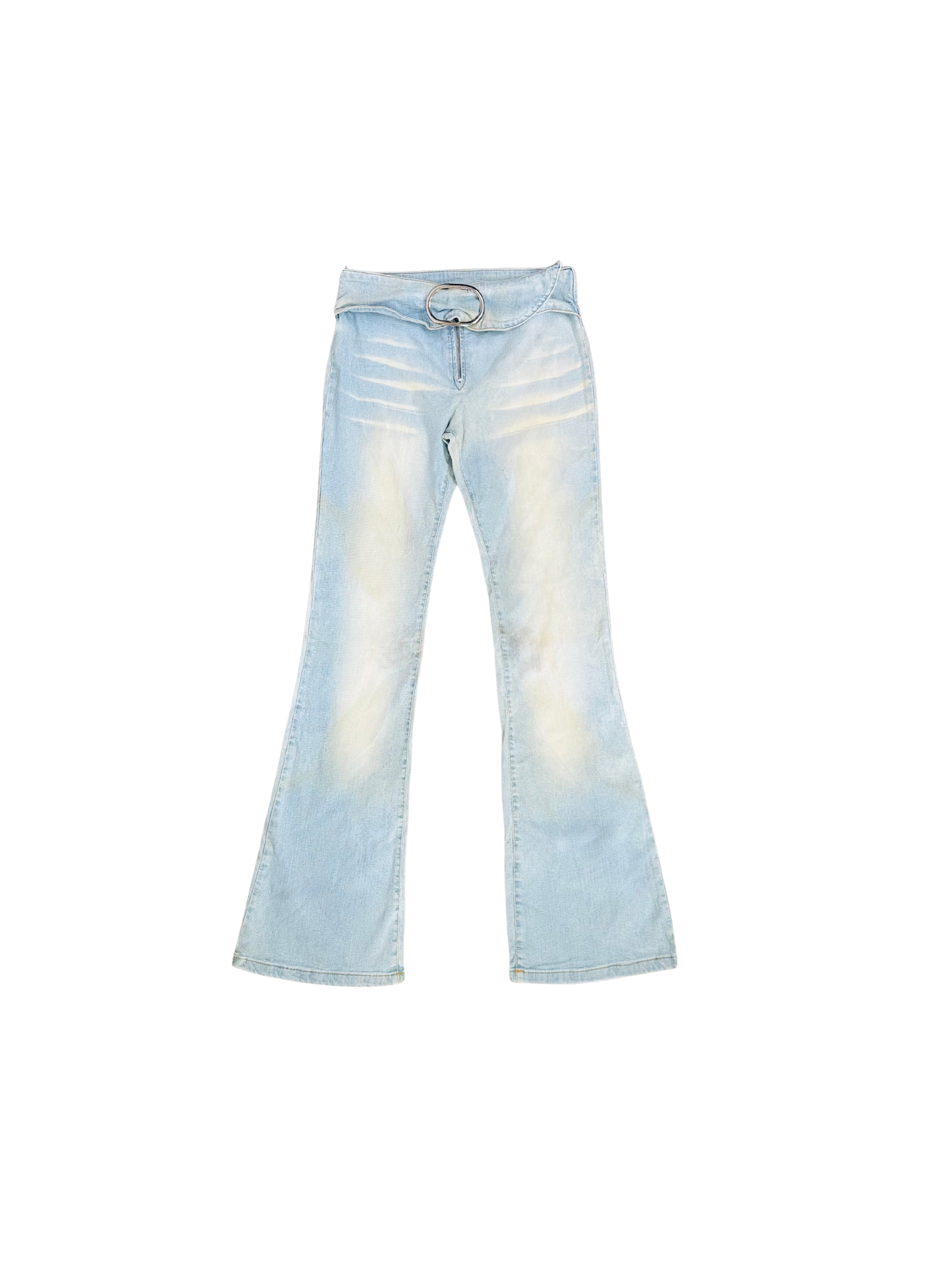 Jeans Flare Light Wash con Cintura Ovale Integrata – Y2K Edition