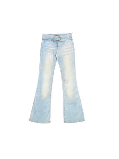 Jeans Flare Light Wash con Cintura Ovale Integrata – Y2K Edition