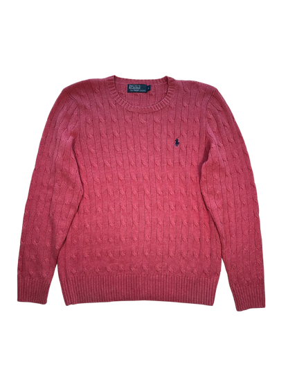 POLO RALPH LAUREN - Pullover rosa fragola 🍓 con trecce