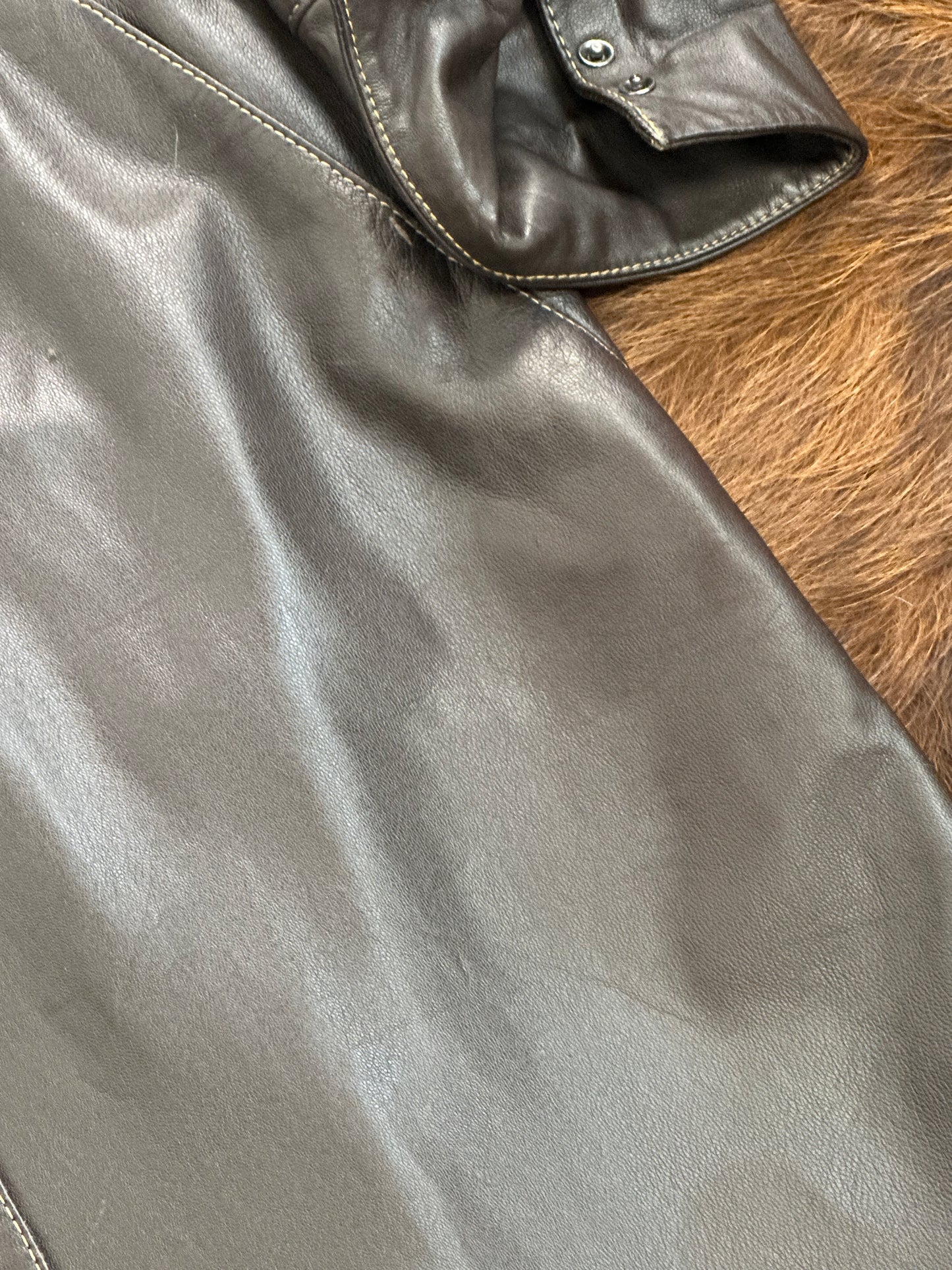 Giacca in Pelle Chocolate Brown – Anni '90