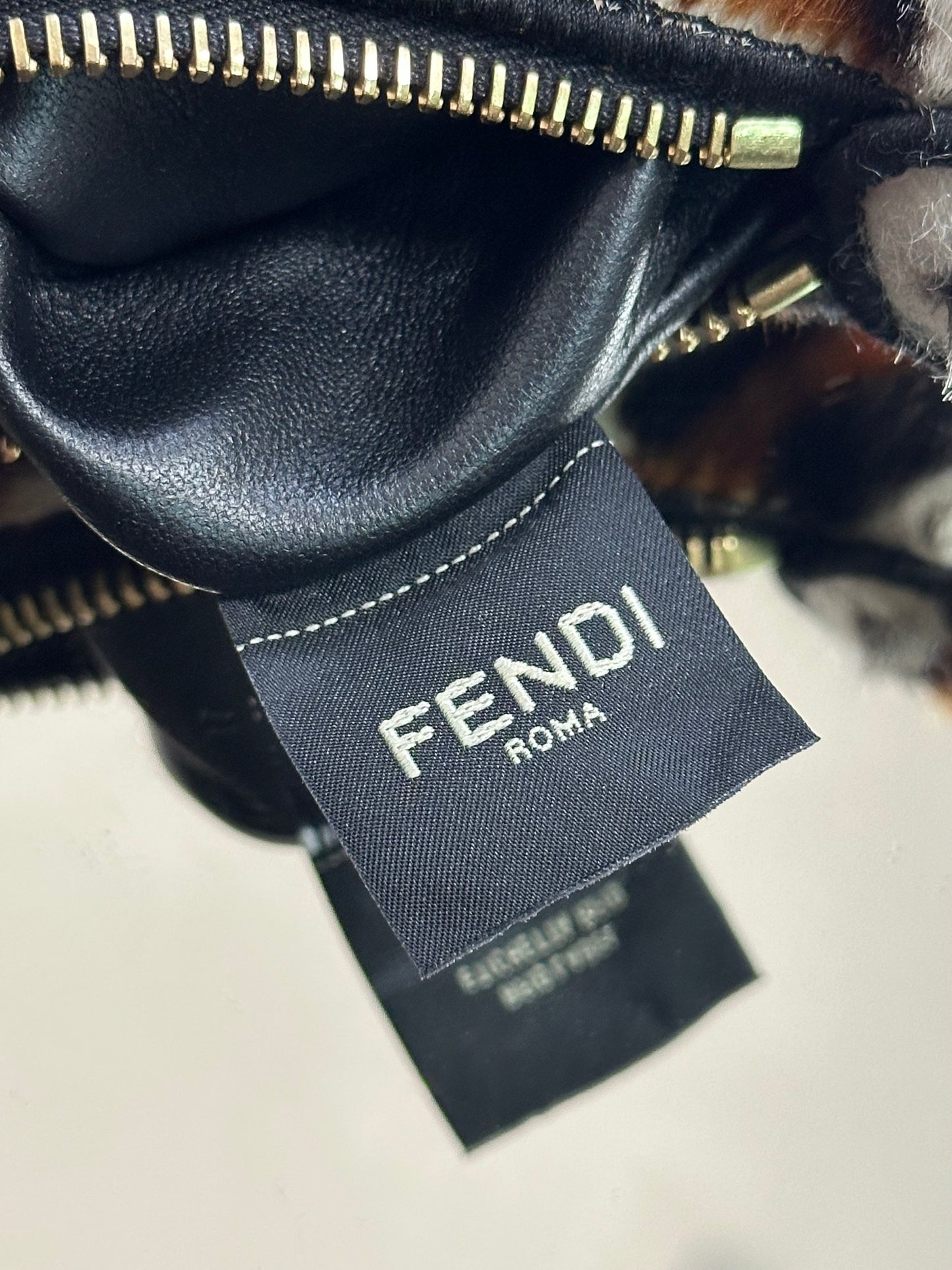 FENDI - Mini Baguette Charm Leopard Haircalf – Nuova con Cartellino