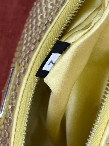 PRADA - Re-Edition 2005 Shoulder Bag – Satin Giallo con Cristalli