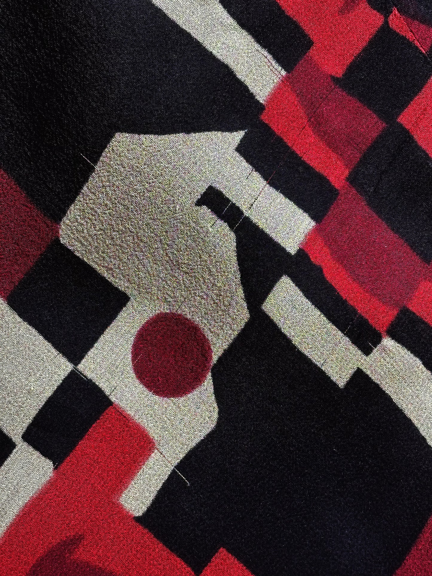 Gonna vintage Pura Seta con fantasia geometrica – Made in Italy