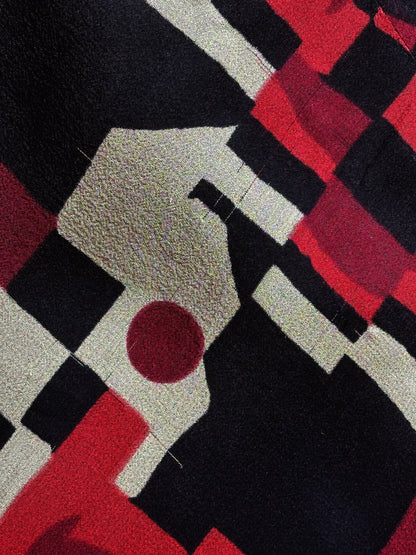 Gonna vintage Pura Seta con fantasia geometrica – Made in Italy