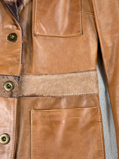 Giacca in pelle e cavallino
